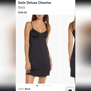 Hanro Satin Deluxe Chemise - Elegant Black Size Medium